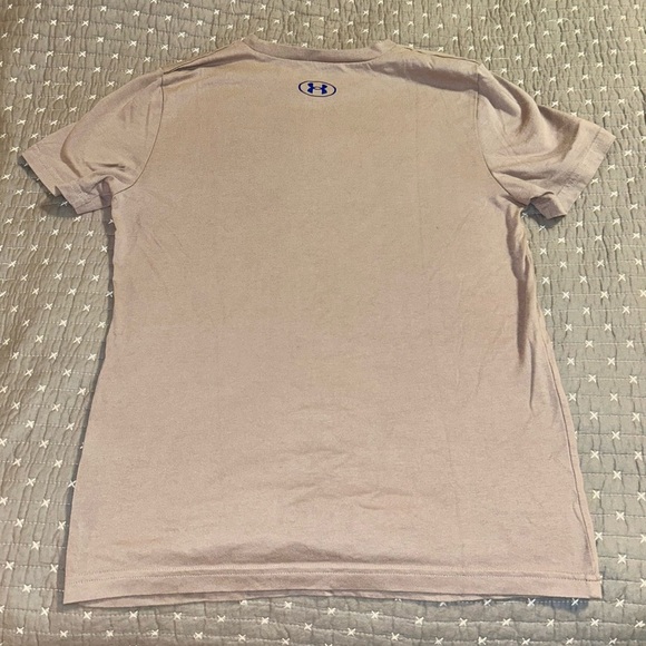 (Bundle 3 for $15) Under Armour Heather Gray Tee with Blue Accents - Picture 2 of 4